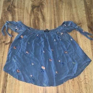 One Love Clothing Los Angeles Women's Junior's large Crop Top Blue